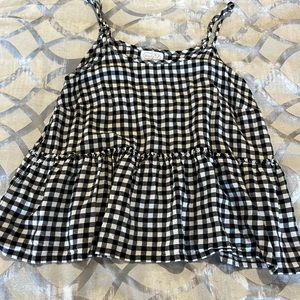 Black and white plaid tank top